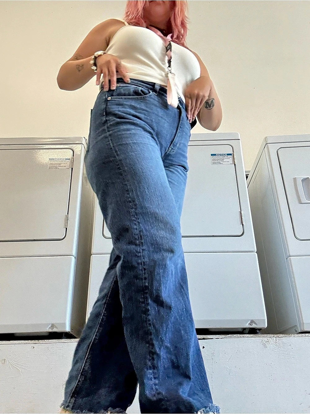 Blue Wide-Leg Jeans